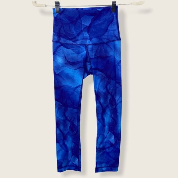 Lululemon High Rise Wunder Under Crops‎ Blue Midnight Size 2 Luxtreme Leggings - Picture 4 of 13